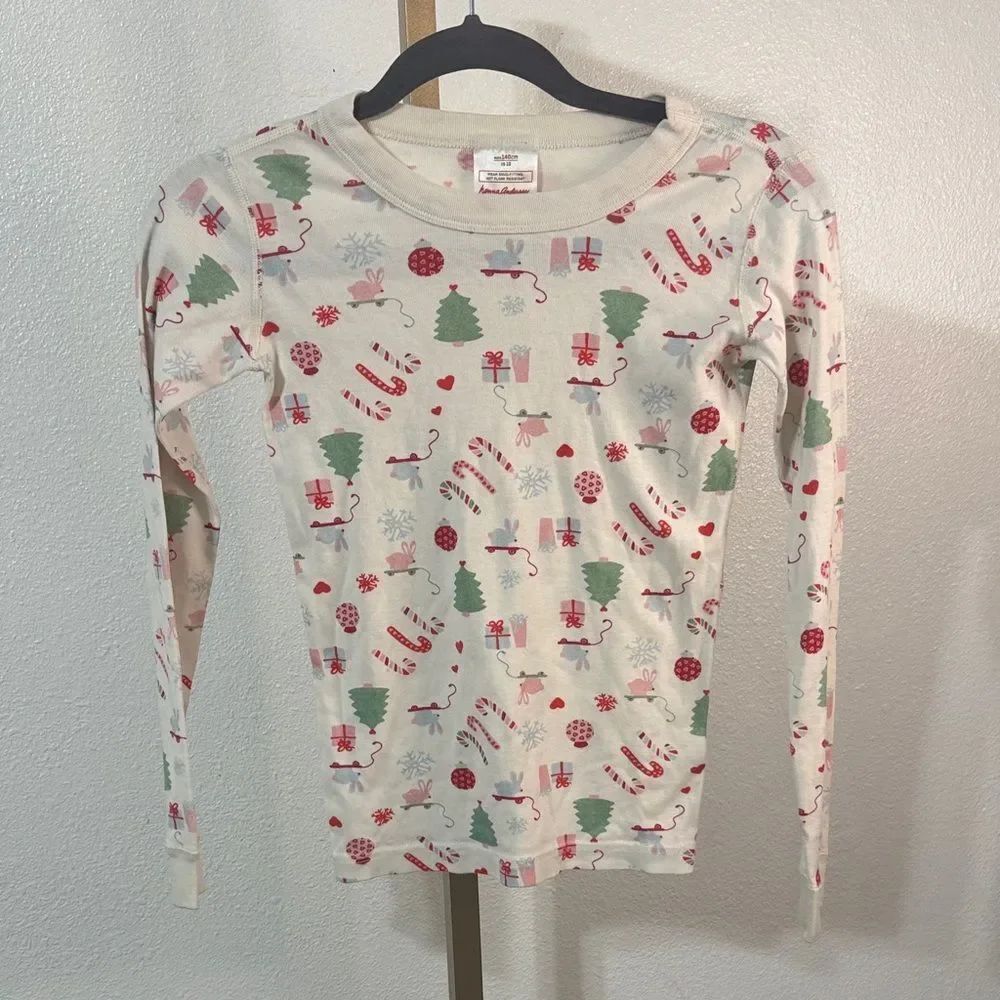 Hanna Andersson- Christmas print Organic Cotton PJ Top- Kids size 10